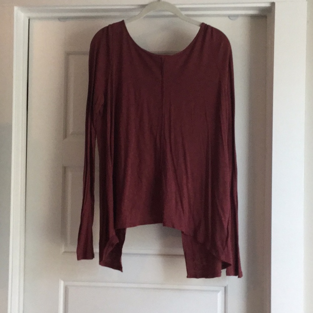 Burgundy/red open back top